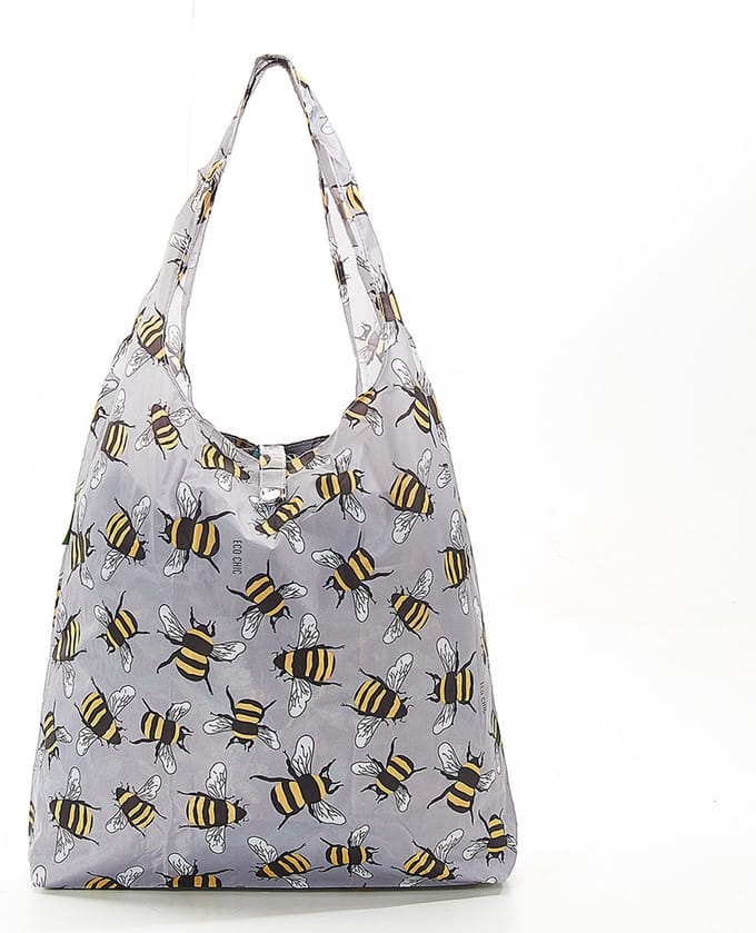 Eco Chic - Foldaway Shopper - A30GY - Grey - Bees*