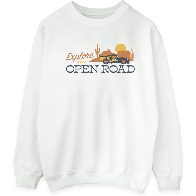 Disney Heren Cars Explore The Open Road Sweatshirt (Wit)