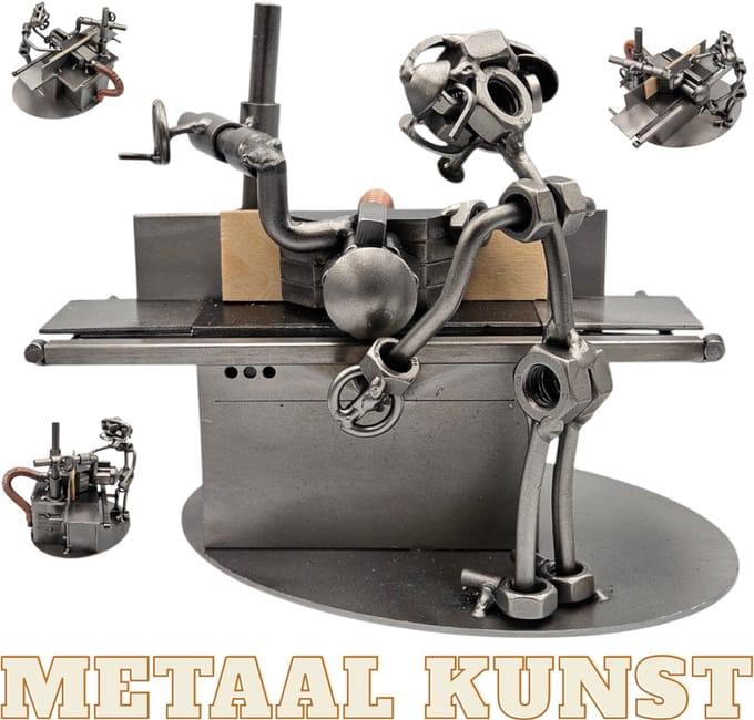 Freesmachine-operator-metaal beeld-metaal kunst-metaalbewerkers- hout-uniek-het best cadeau-sinterklas gift-kerst-geschenk