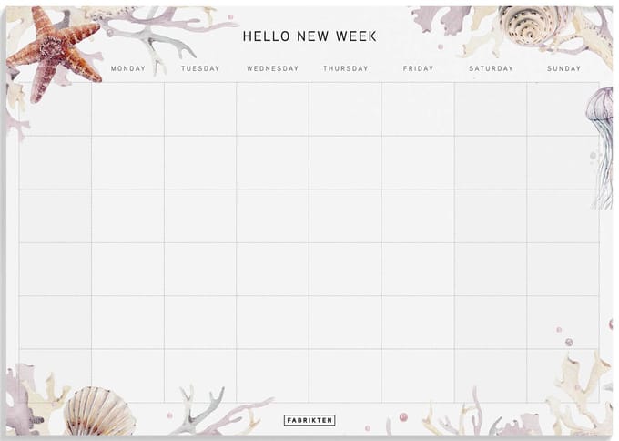 Fabrikten Weekplanner Strand - A4 - Engels - Familieplanner