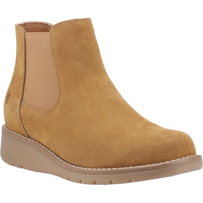 Hush Puppies Leonie Suède Dames Tan Platte Chelsea Boots