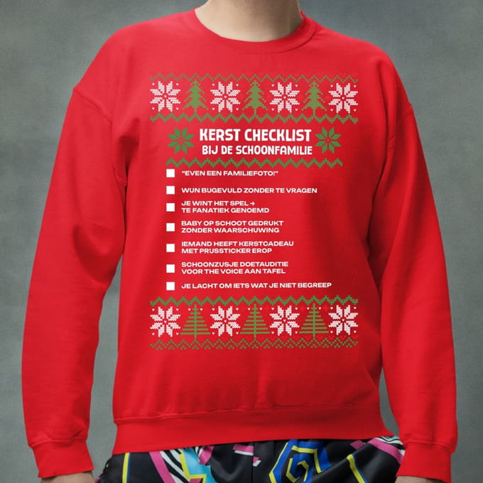 Kerst Trui Rood Kerst Checklist - Overleven Bij Je Schoonfamilie V2 M