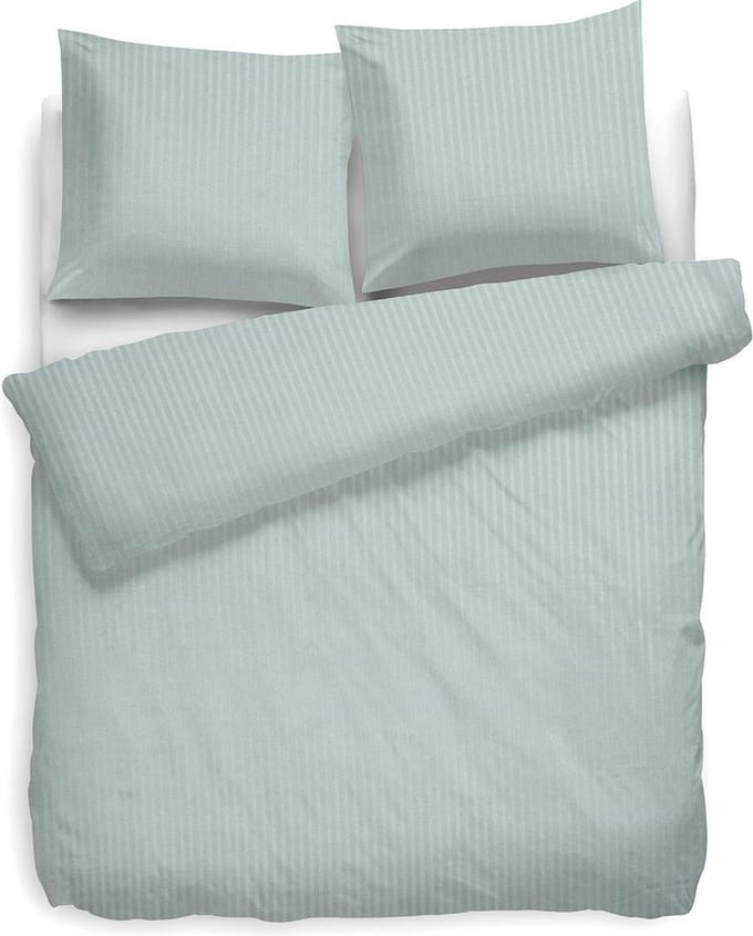 Heckett & Lane Uni Stripe Dekbedovertrek - Litsjumeaux - 260x200/220 cm - Chalk Blue