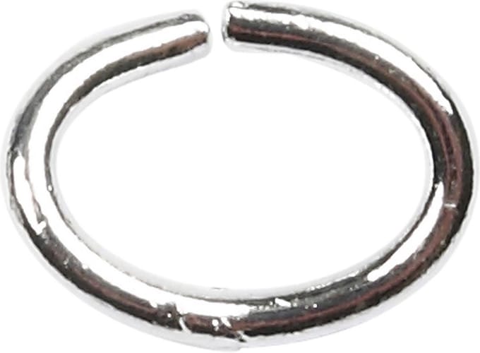 Ring, ovaal, dikte 1 mm, verzilverd, 40stuk/ 1 doos