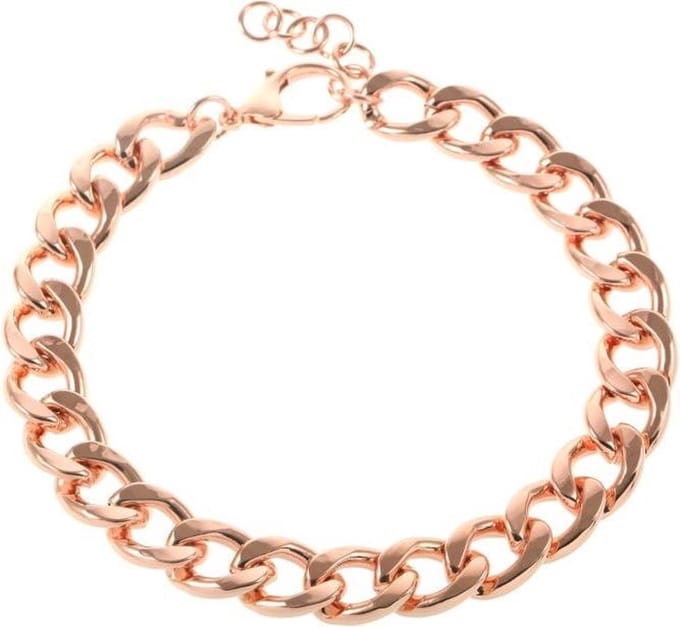Behave – Ketting – Gourmetschakel roségoud – 44+3 cm – Stoer design