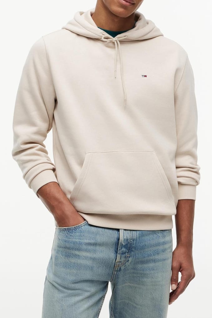 Tommy Hilfiger Regular Flag Hoodie Classic Beige Größe: XL | Kaputzenpullis Outlet | Herren | Braun