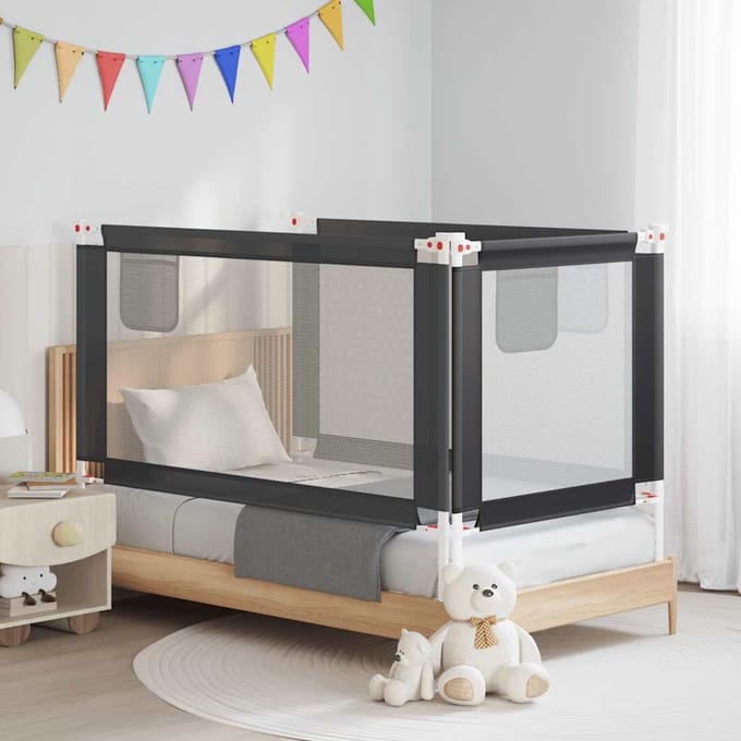 vidaXL Bedhekje peuter 150x25 cm stof donkergrijs