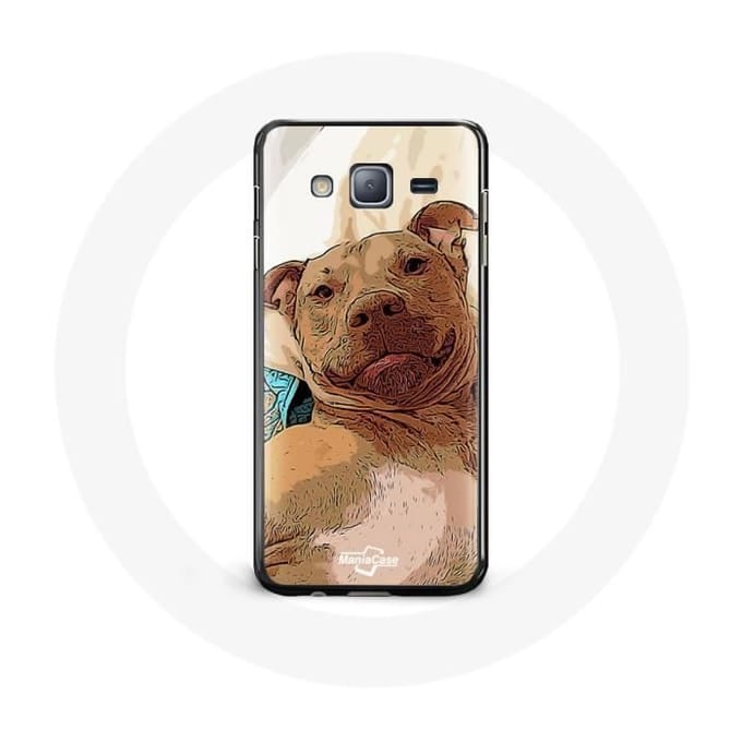 Coque - MANIACASE - Galaxy J7 - Marron - American Pit Bull Terrier - Souple marron