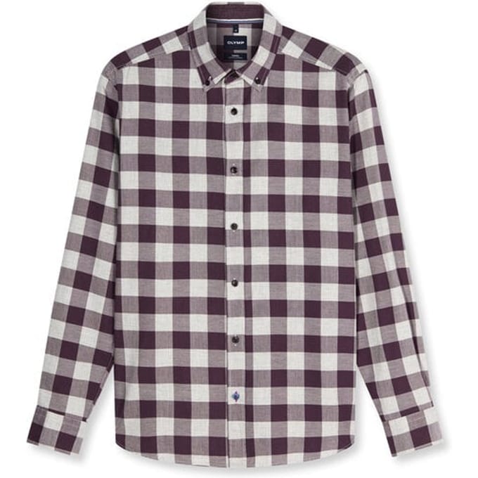 OLYMP Casual Overhemd, Regular Fit, Button-down, Bordeauxrood