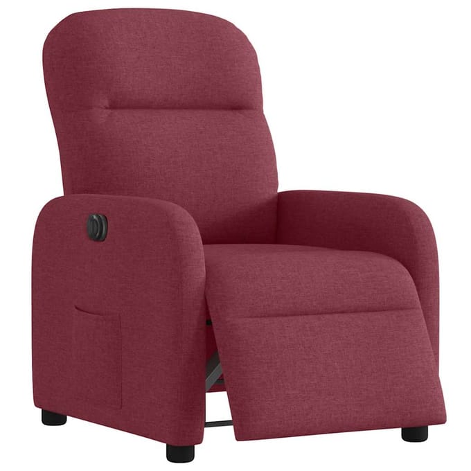 vidaXL - Fauteuil - verstelbaar - elektrisch - stof - wijnrood