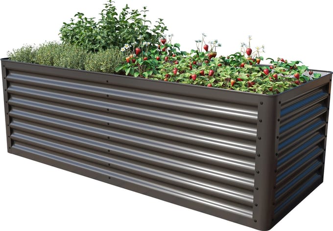 PRIMEYARD Moestuinbak LUCA antraciet stalen constructie 180x75x60 cm