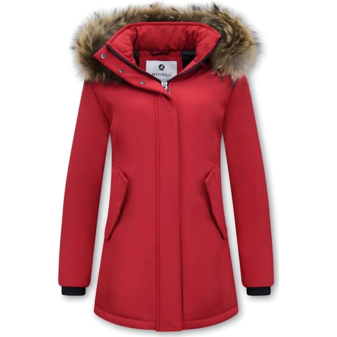 Matogla Winterjas met echte bontkraag slim fit