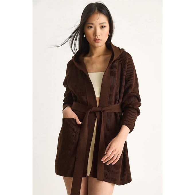 Hooded Cardigan met Striksluiting