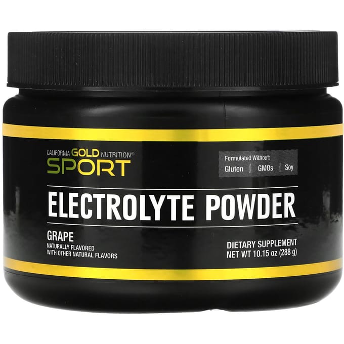 California Gold Nutrition, Sport, Poudre d'Électrolytes, Saveur Raisin Naturel, 10,15 oz (288 g)