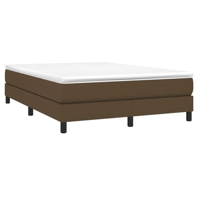 vidaXL - Boxspring - bed - stof - donkerbruin - 140x190 - cm