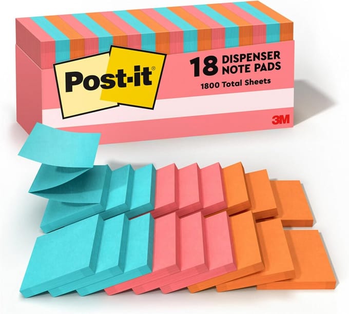 Post-it Super Sticky Notities 3x3 inch 18 Blokjes Recycled