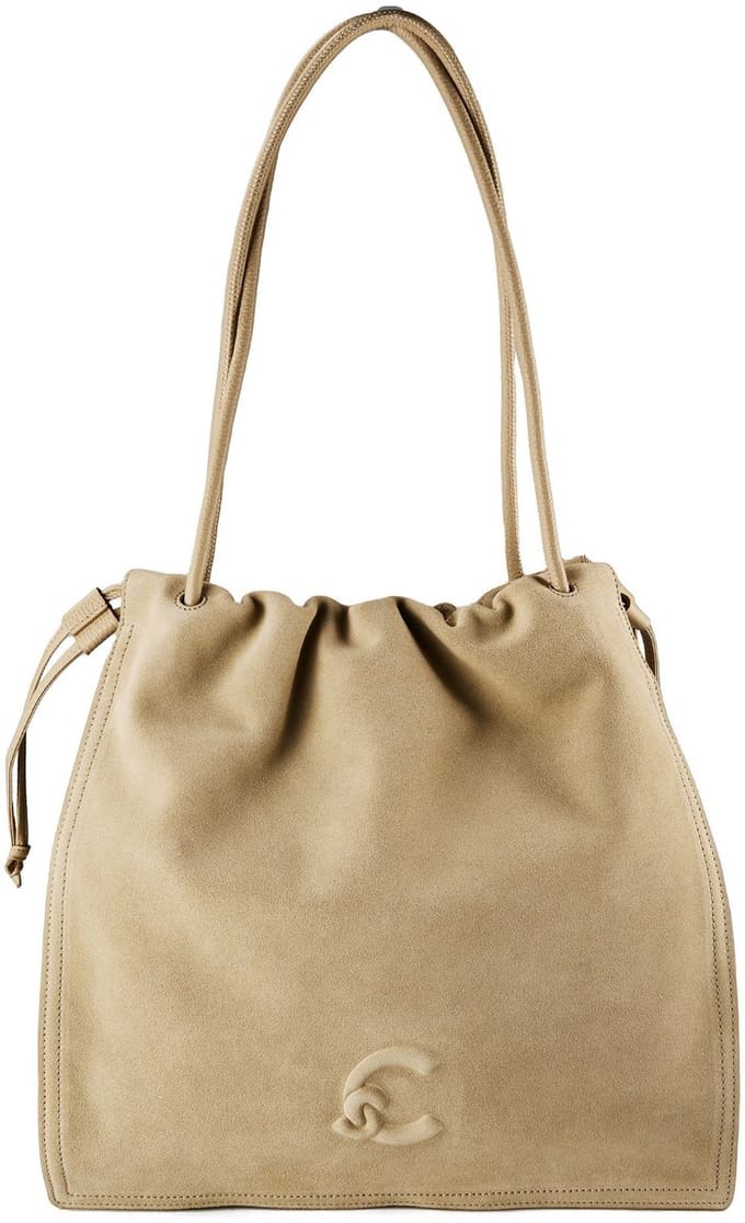 COCCINELLE Leren schoudertas Dulse Suede Shoulderbag Sandshell / Sandshell beige
