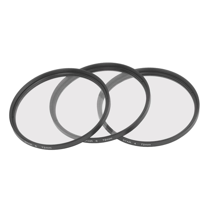3 Stuks 72mm Sterfilter Kit 4 Punten 6 Punten 8 Punten Slank Variabel Sterburstfilter met Opbergdoos gray