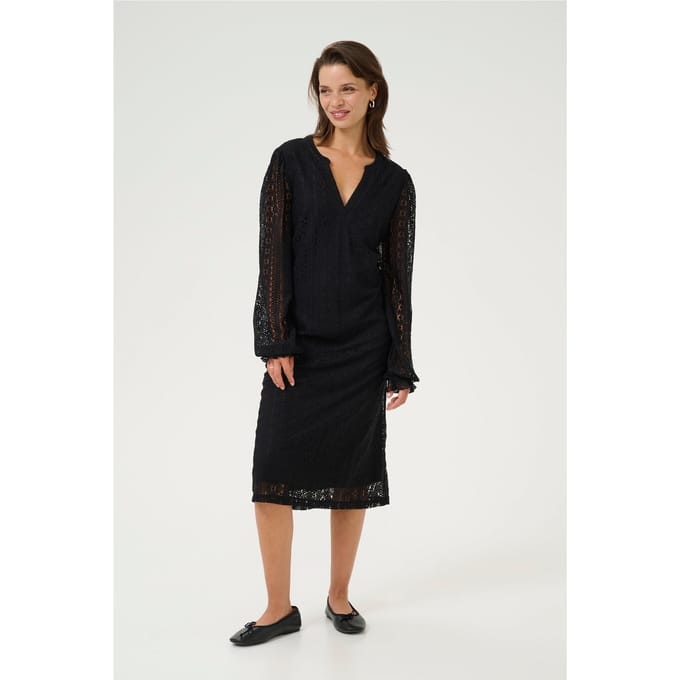 Jersey jurk A-shape black