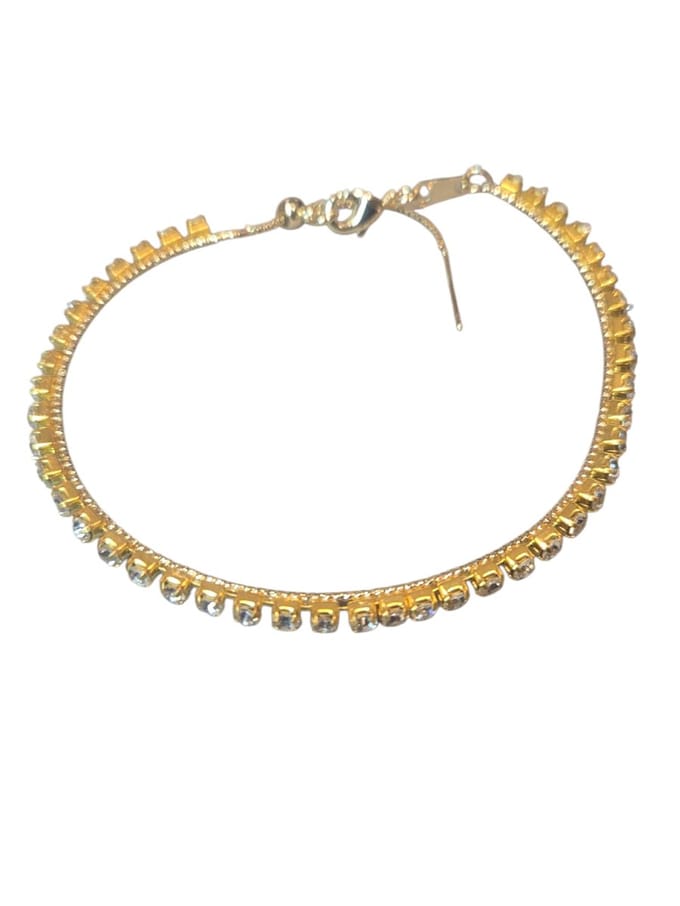 goudkleurige strasssteentjes armband.