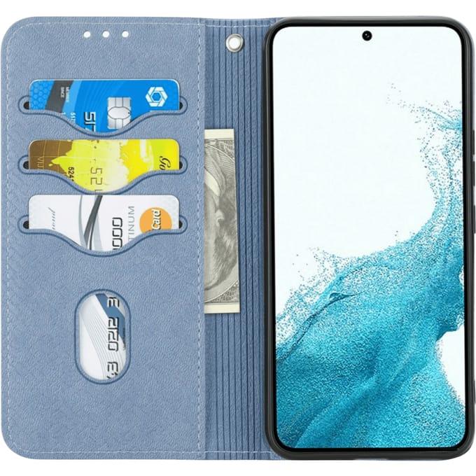 Comfycase Samsung Galaxy A55 Zacht Boek Hoesje Blauw