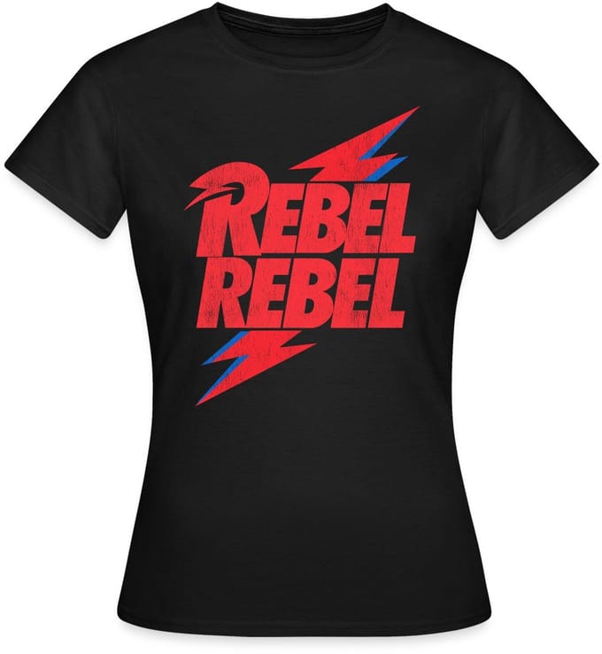David Bowie Rebel Rebel Met Bliksem T-Shirt Dames