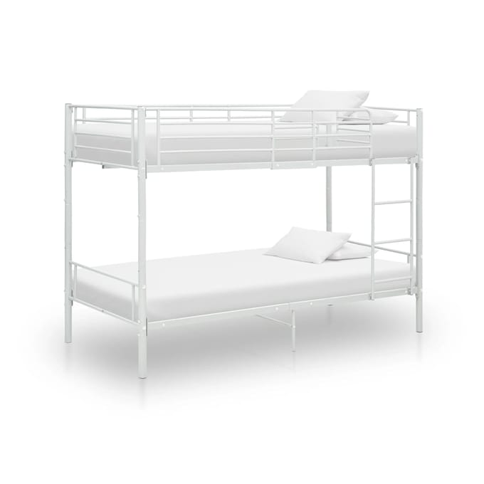 vidaXL - Stapelbed - metaal - wit - 90x200 - cm