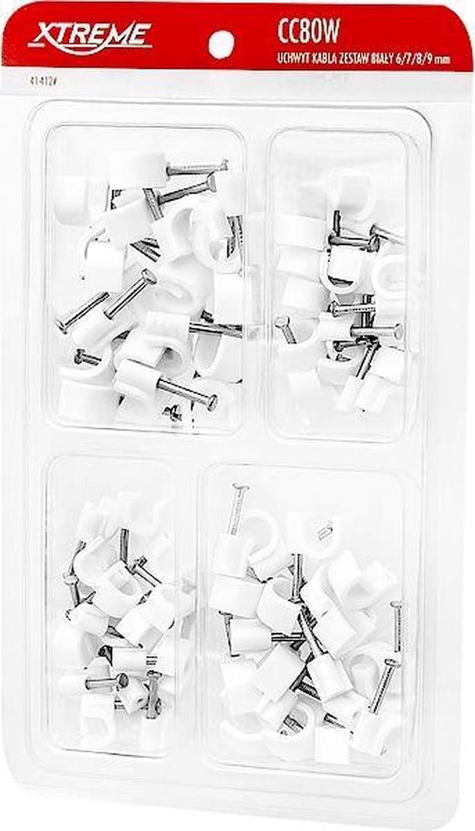 Spijkerclip assortiment - 80 stuks - Wit - CC80W