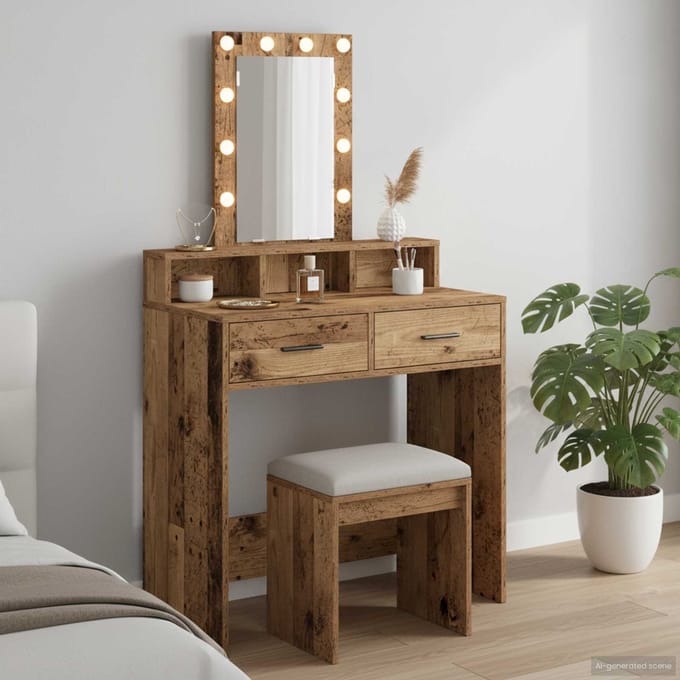 vidaXL - Kaptafel - Bruin - 79 - x - 41 - x - 140 - cm - Bewerkt - hout