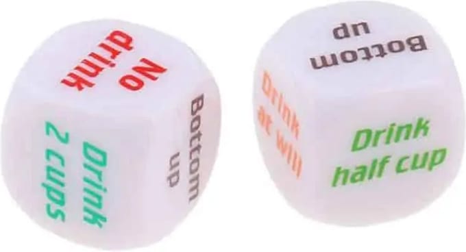 Drank dobbelstenen - Drank spelletjes - Drank spel - Opdrachten - 2 Stuks