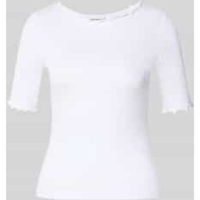 T-shirt met ronde hals en geschulpte zoom