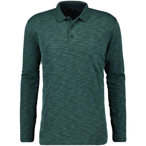 Ragman Polo Soft Knit Flame Design Long Sleeve Mosgroen / male