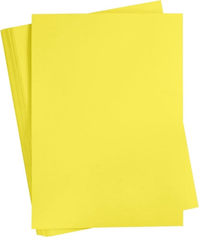 Gekleurd Karton, A2 420x594mm sun yellow, 100 vel | Knutselkarton