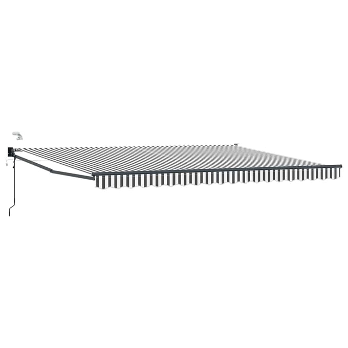 vidaXL - Elektrisch - Uitschuifbare - Zonneluifel - Antraciet - en - Wit - 4,5 - × - 3 - m