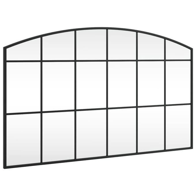 vidaXL - Wandspiegel - boog - 100x60 - cm - ijzer - zwart