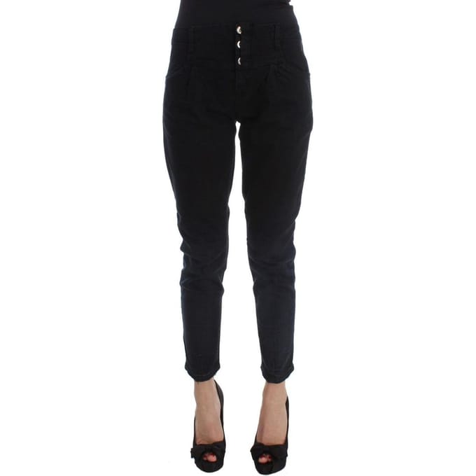 Costume National Zwarte Katoenen Cropped Jeans