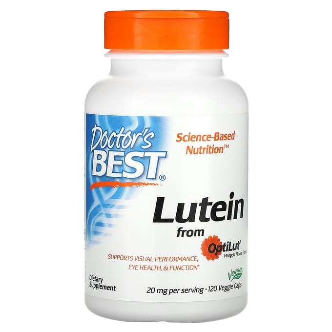 Doctor's Best, OptiLut Luteïne, 20 mg, 120 Vegetarische Capsules (10 mg per capsule)