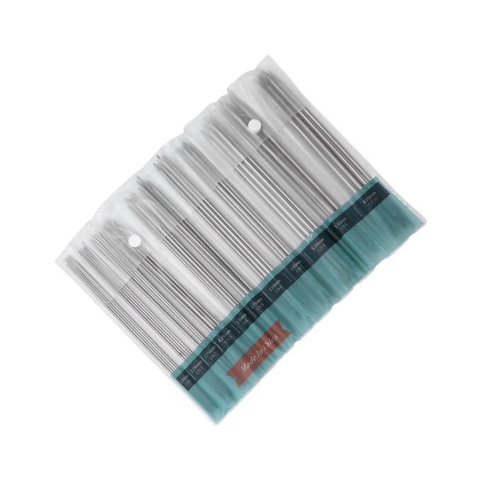 55 stuks Dubbelpuntige Breinaalden Roestvrij Staal Trui Weefpennen Set voor Beginner gray