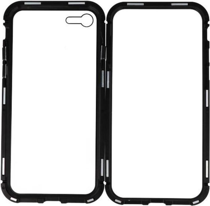 Zwart Transparant Magnetisch Back Cover Hoesje voor Apple iPhone 7 / 8