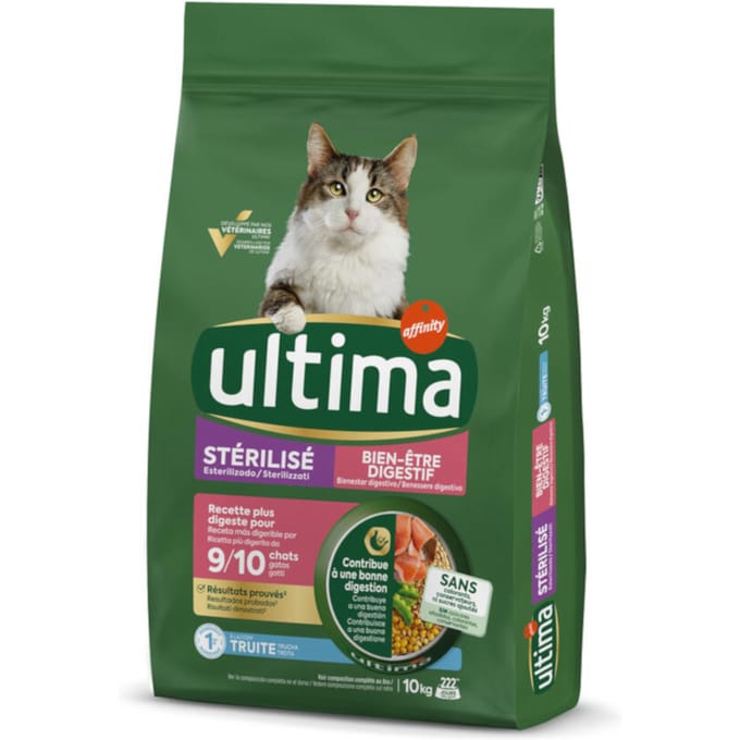 10kg Ultima Cat Sterilised Sensible Forel droogvoer voor katten