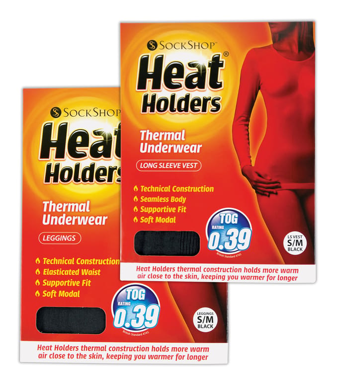 Heat Holders - Dames Thermisch Ondergoed Set - Top & Long Janes - Zwart