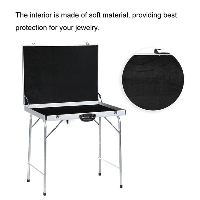 Waterdichte Koffer van Aluminiumlegering Sieraden Display Opbergdoos Organizer Koffer (#2) white