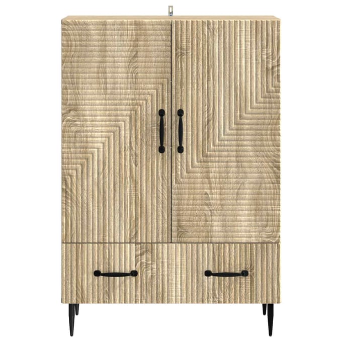 vidaXL - Dressoir - met - lade - Sonoma - Eiken - 66 - x - 34,5 - x - 95 - cm - Bewerkt - hout