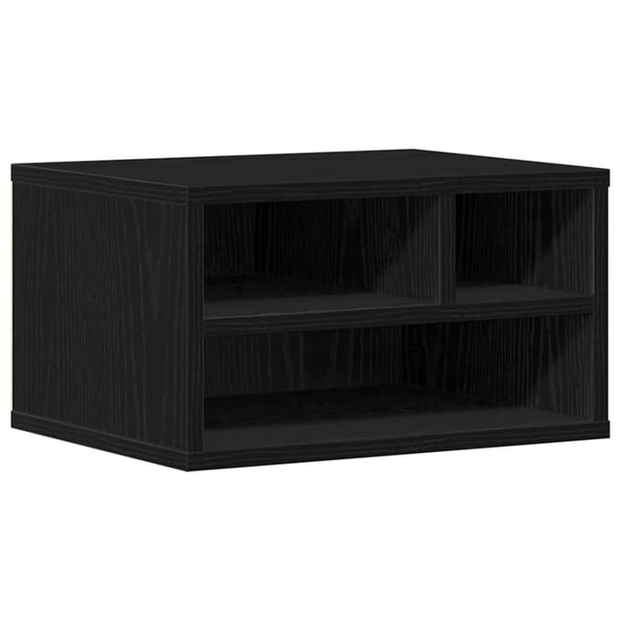 vidaXL - Printerstand - Zwart - Eiken - 40 - x - 32 - x - 22,5 - cm - Bewerkt - hout