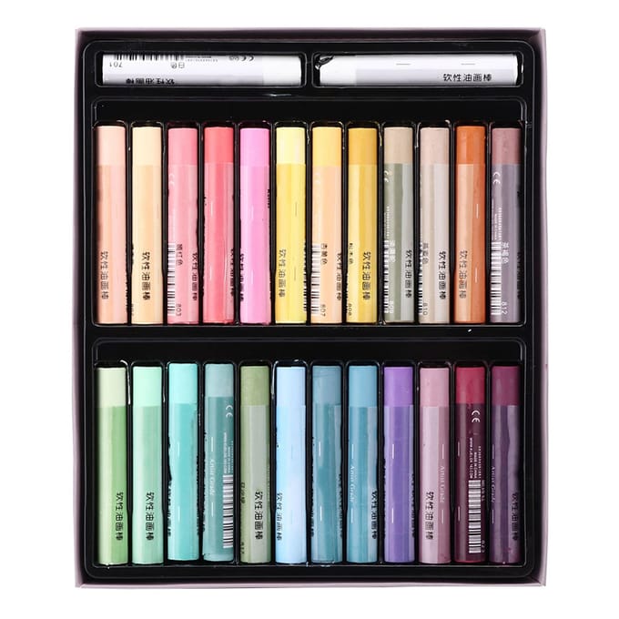 24+2 olieverfstiftenset Zachte oliepastelkrijt Kunstbenodigdheden voor kinderen(8724MLd2 ) 8724MLD+2 gray
