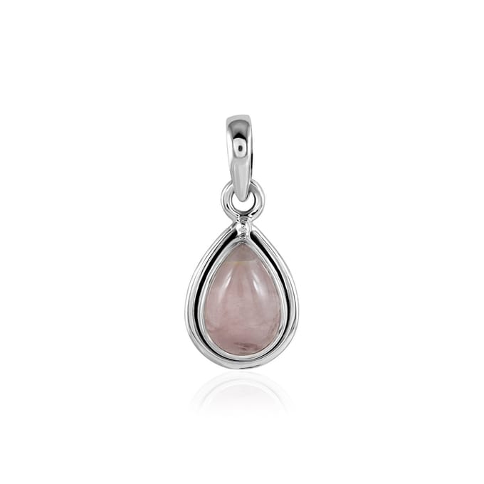 SilverGems Zilveren hanger met Rozenkwarts edelsteen