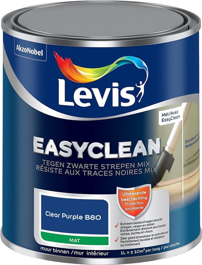 Levis - Easyclean Tegen Zwarte Strepen Mix - Clear Purple B80 - Mengverf - 1 L
