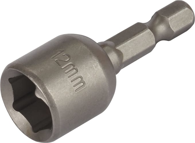 wolfcraft - Dopsleutel 12 - Magnetische Bit met HEX opname voor schroevendraaier - 1380000