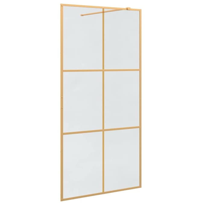 vidaXL - Inloopdouchewand - Goud - 100 - x - 195 - cm - gehard - glas