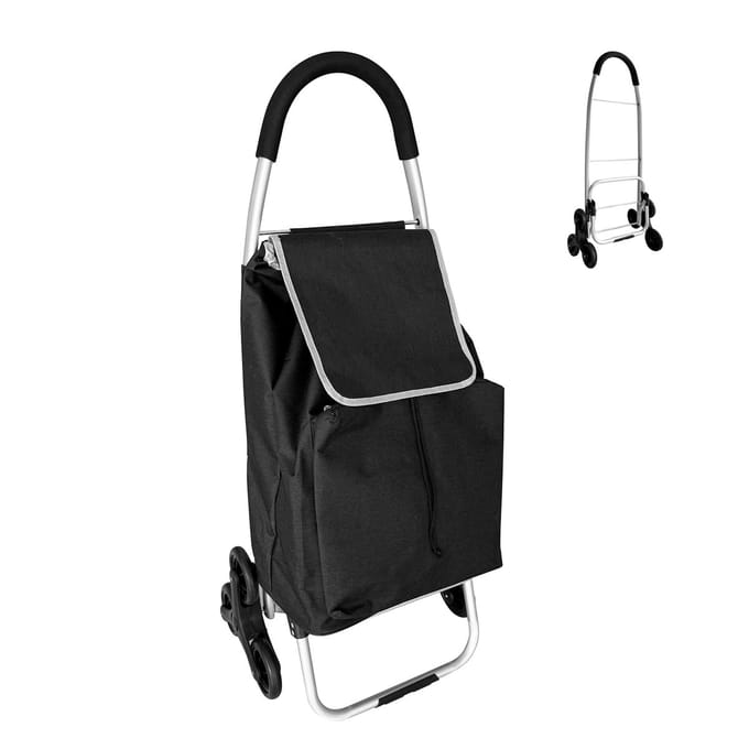 Boodschappentrolley traploper - 45 l - opvouwbaar - zwart